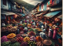 A vibrant scene of southern India showcasing local culture