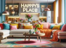 Reba McEntire smiling on the set of her sitcom