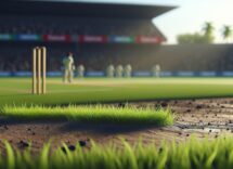 Giocatori di cricket in azione sul campo