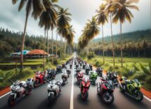 Motorcycle enthusiasts enjoying a meetup event together